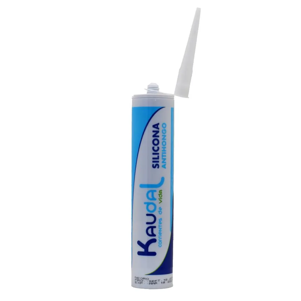 SILICONA TUBO KAUDAL NEGRA 300 ML (CON FUNGICIDA)