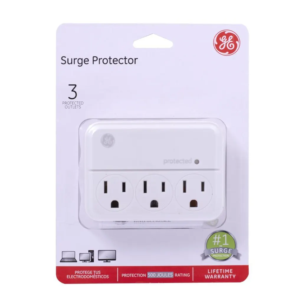 TOMA MULTIPLE X 3 DE PARED SUPRESOR DE PICOS 450J GENERAL ELECTRIC (GE35122)