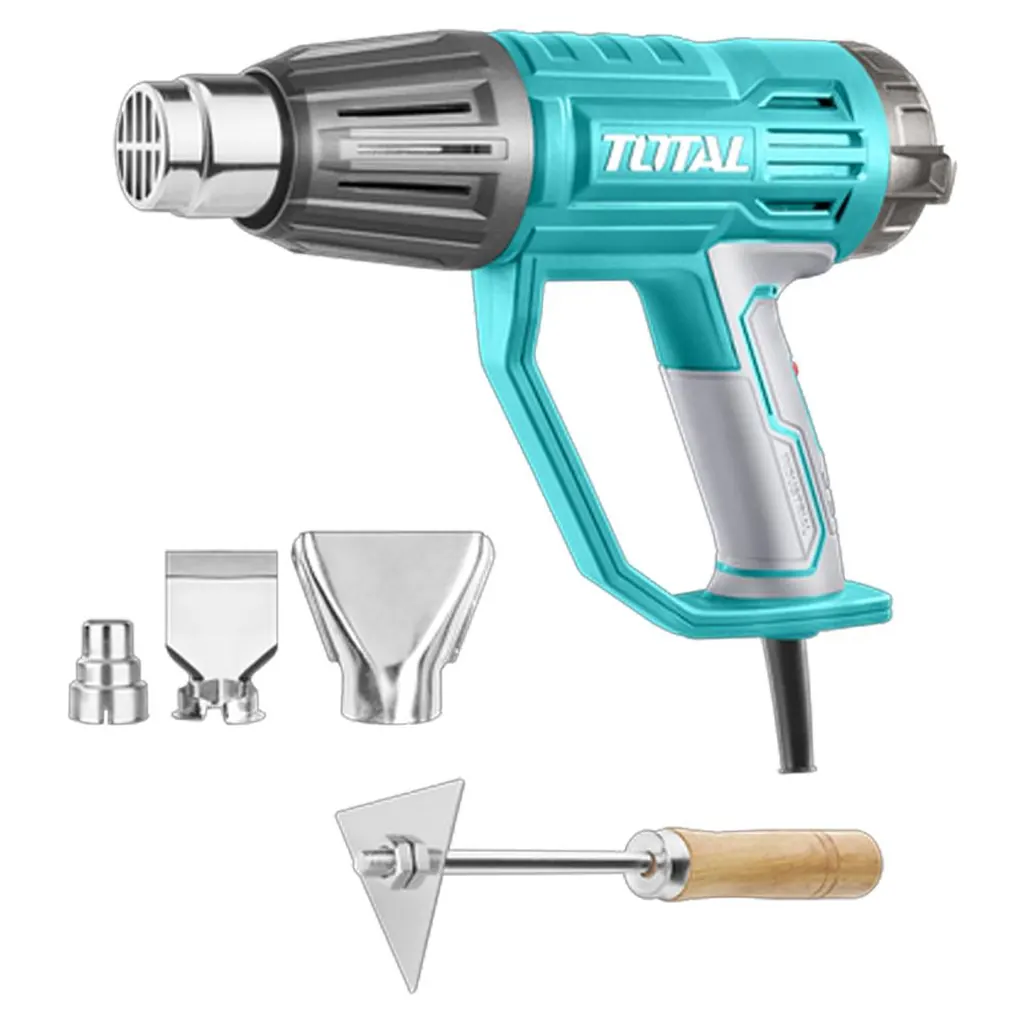 PISTOLA CALOR CON TEMPERATURA AJUSTABLE 1600W INCLUYE 3 BOQUILLAS Y 1 RASCADOR INDUSTRIAL TOTAL (UTB16056)
