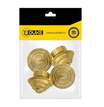 ACCESORIO CORTINERO TERMIINAL DORADO ESCALERA 1/2 PQT X 4 UDUKE