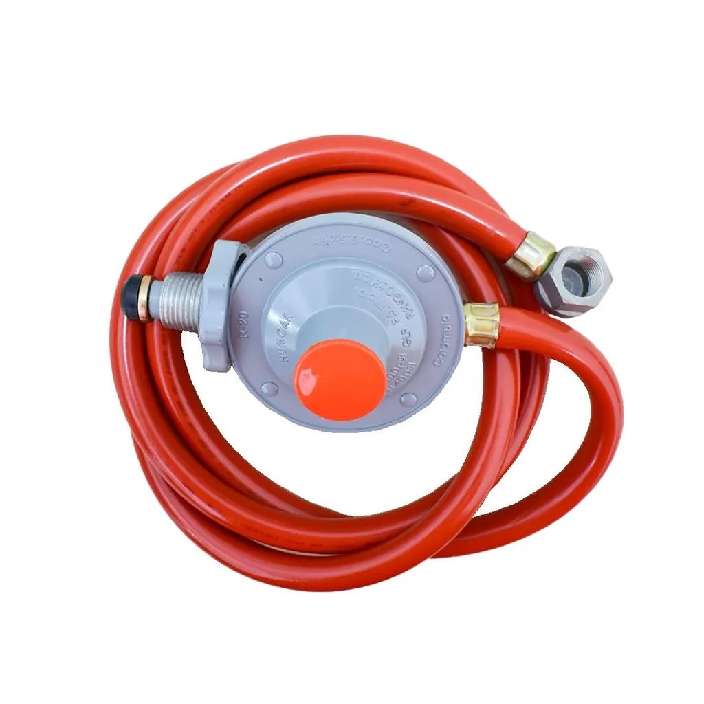 REGULADOR GAS MANGUERA ROJA 1.5 MTS CERTIFICADA HUMCAR (413002)