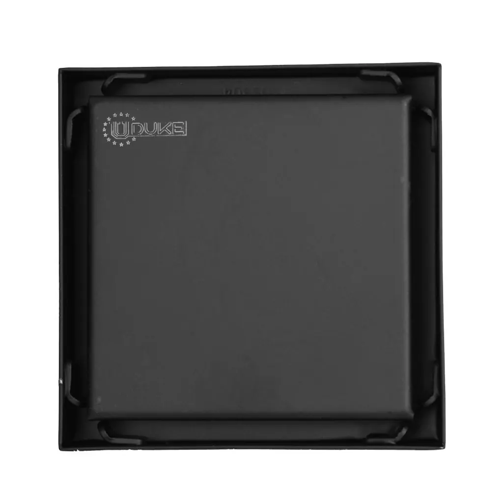 REJILLA SIFON PISO INVISIBLE ACERO INOXIDABLE NEGRA 10X10 UDUKE (HT1583)