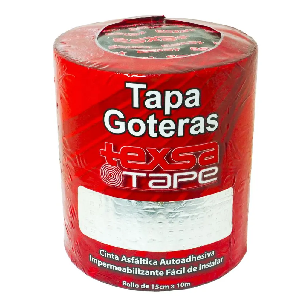 CINTA ASFALTICA TAPAGOTERAS 15 CM X 10 M ALUMINIO TEXSA TAPE