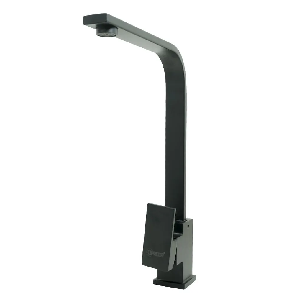 LLAVE LAVAMANOS MONOCONTROL ACERO INOXIDABLE CUADRADA PLANA NEGRA UDUKE (HT2040)