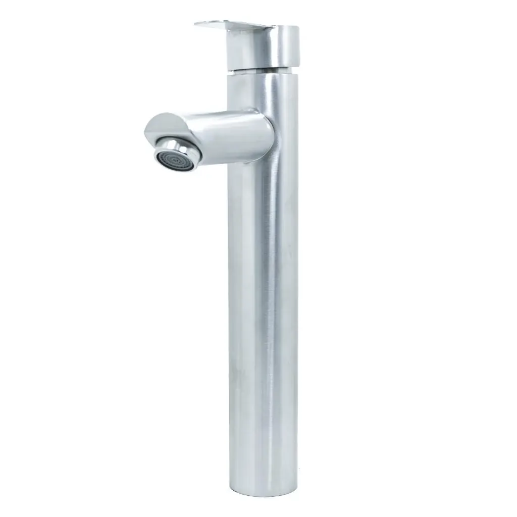 LLAVE LAVAMANOS MONOCONTROL ACERO INOXIDABLE REDONDA SATINADA ALTA 30 CM UDUKE (HT2037)