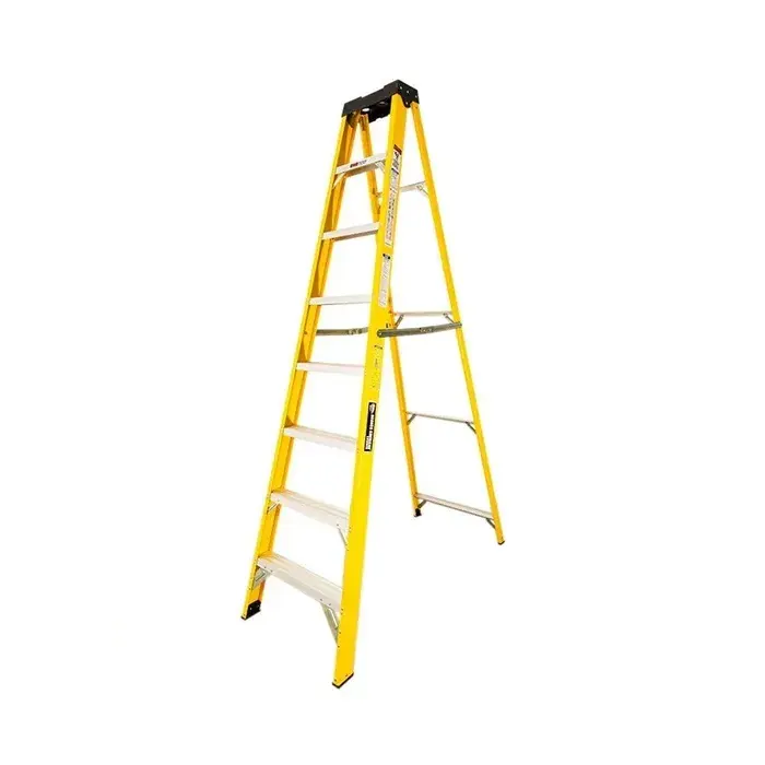 ESCALERA TIJERA 9 PELDAÑOS EN FIBRA DE VIDRIO AMARILLA 150 KILOS (HT3186)