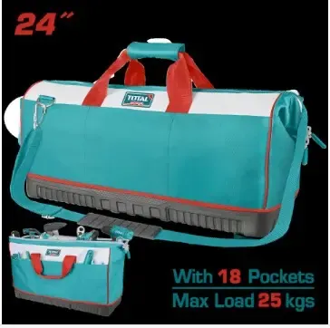 BOLSO DE HERRAMIENTAS 24 REFORZADO CAPACIDAD MAXIMA 25KG INDUSTRIAL SUPER TOTAL (THT16242)