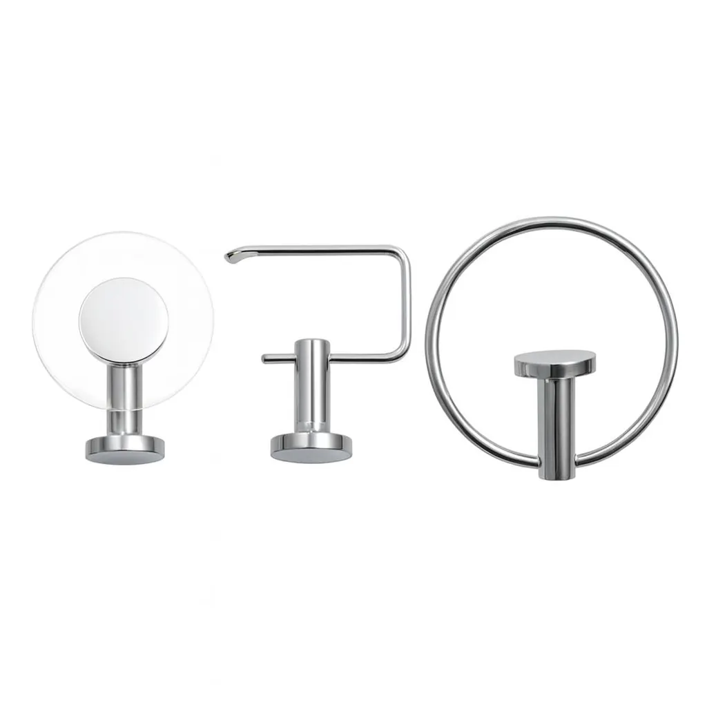 KIT ACCESORIOS PARA BAÑO X 3 PIEZAS CROMADO UDUKE (HT2164)