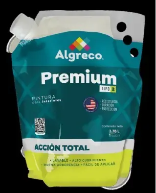 PINTURA VINILO ALGRECO PREMIUM TIPO 2 BLANCO GALON EN BOLSA (90400111)