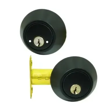 CHAPA CERROJO SEGURIDAD UDUKE DOBLE CILINDRO NEGRA (HT2275)