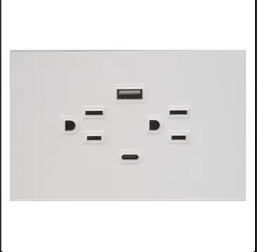 TOMA DOBLE + TIPO USB + TIPO C TERRA BLANCA UDUKE (V7-032)
