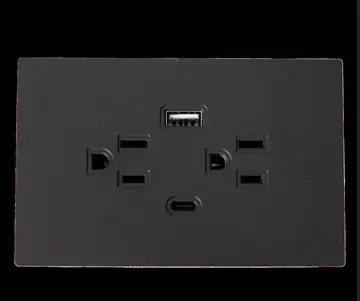 TOMA DOBLE + TIPO USB + TIPO C TERRA NEGRA UDUKE (V6-032)