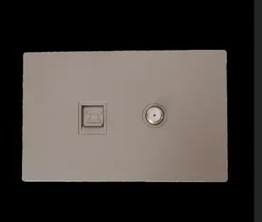 TOMA TELEFONO + TOMA TV TERRA GRIS UDUKE (V8-036)