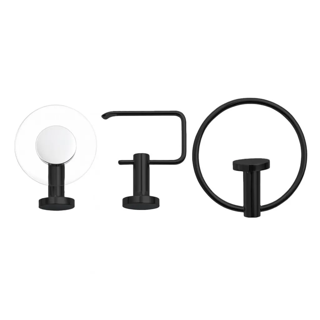 KIT ACCESORIOS PARA BAÑO X 3 PIEZAS NEGRO UDUKE (HT2165)