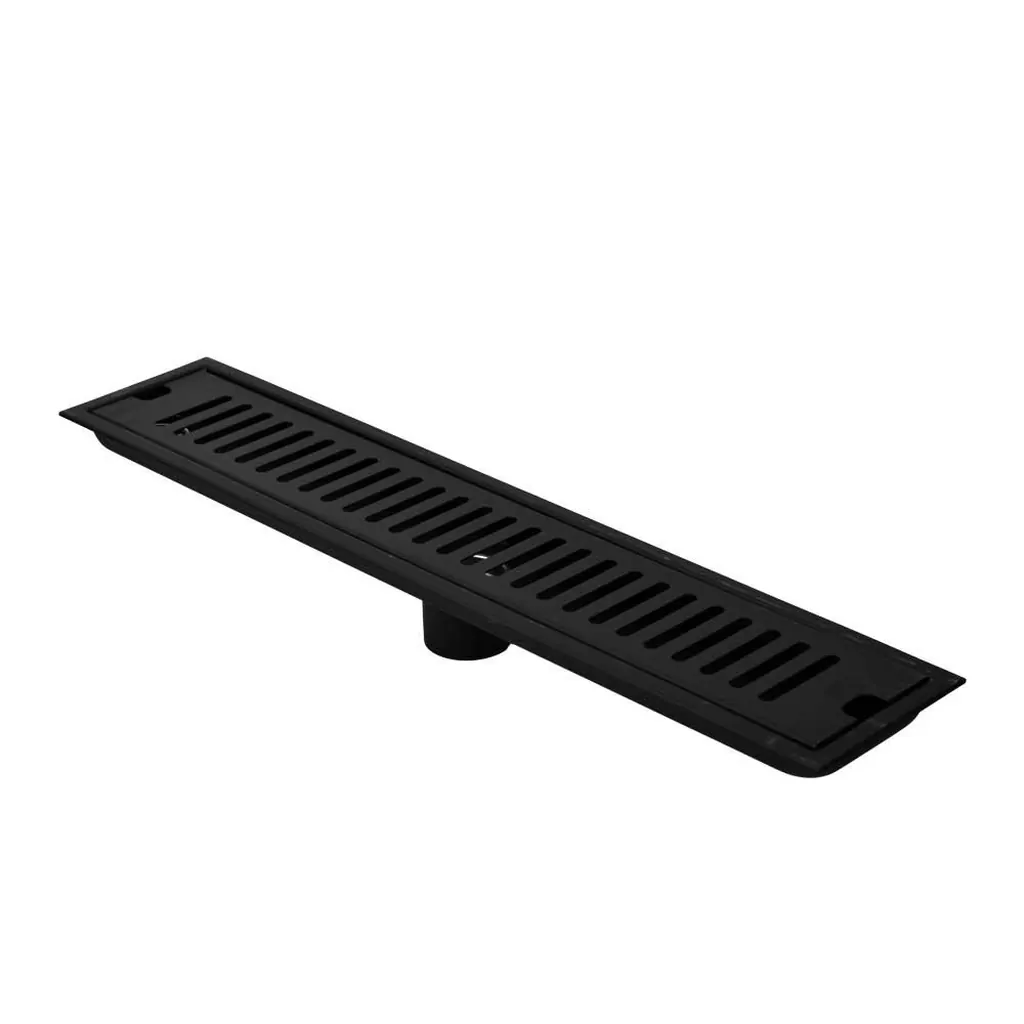 REJILLA SIFON PISO CORRIENTE ACERO INOXIDABLE NEGRA 10x50CM UDUKE (HT1591)