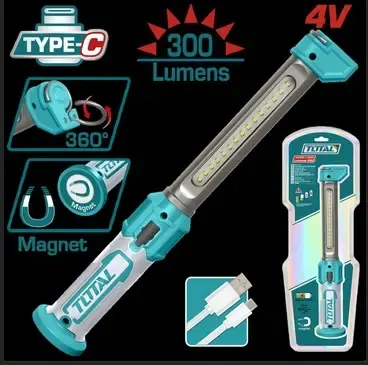 LAMPARA DE TRABAJO 300 LUMENES RECARGABLE SUPER TOTAL (TWLI043006)