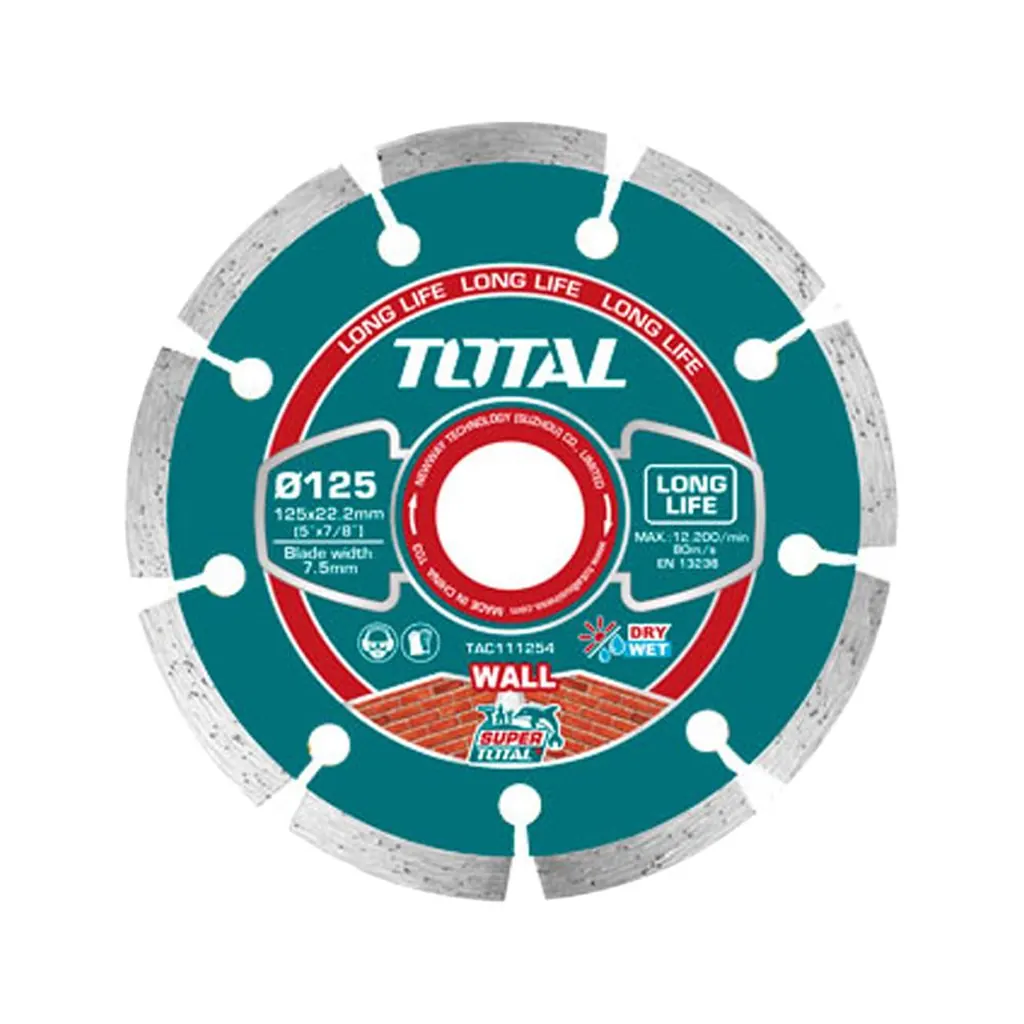 DISCO DIAMANTADO SEGMENTADO 5" X 7/8 PARA USO TWLC1256, UTWLC1256 INDUSTRIAL SUPER TOTAL (TAC111254)