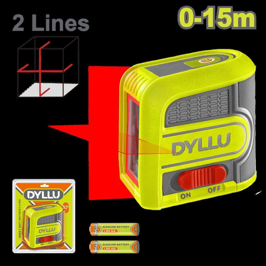 NIVEL LÁSER 0-15M LUZ ROJA DYLLU (DTLE1M03)