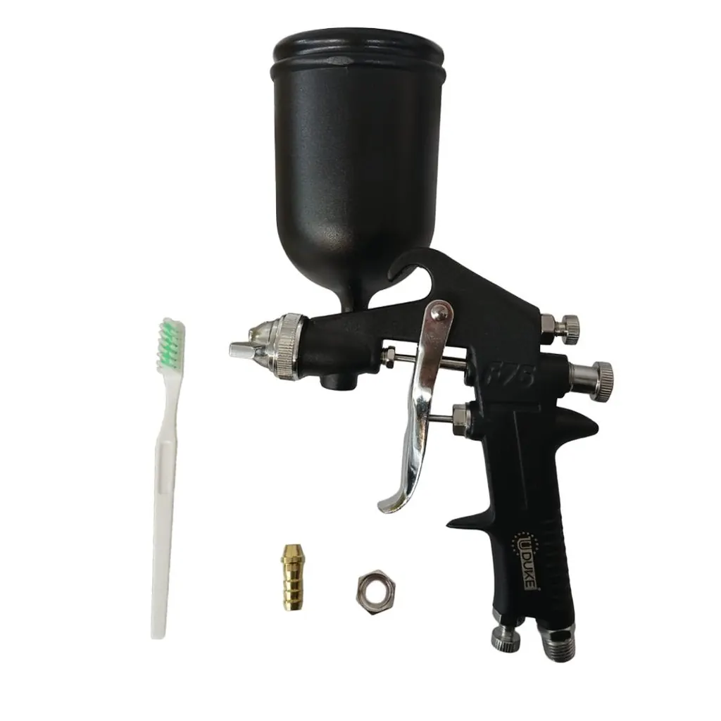 AEROGRAFO UDUKE PROFESIONAL VASO DE 400 CC PISTOLA F75G NEGRA (HT4082)