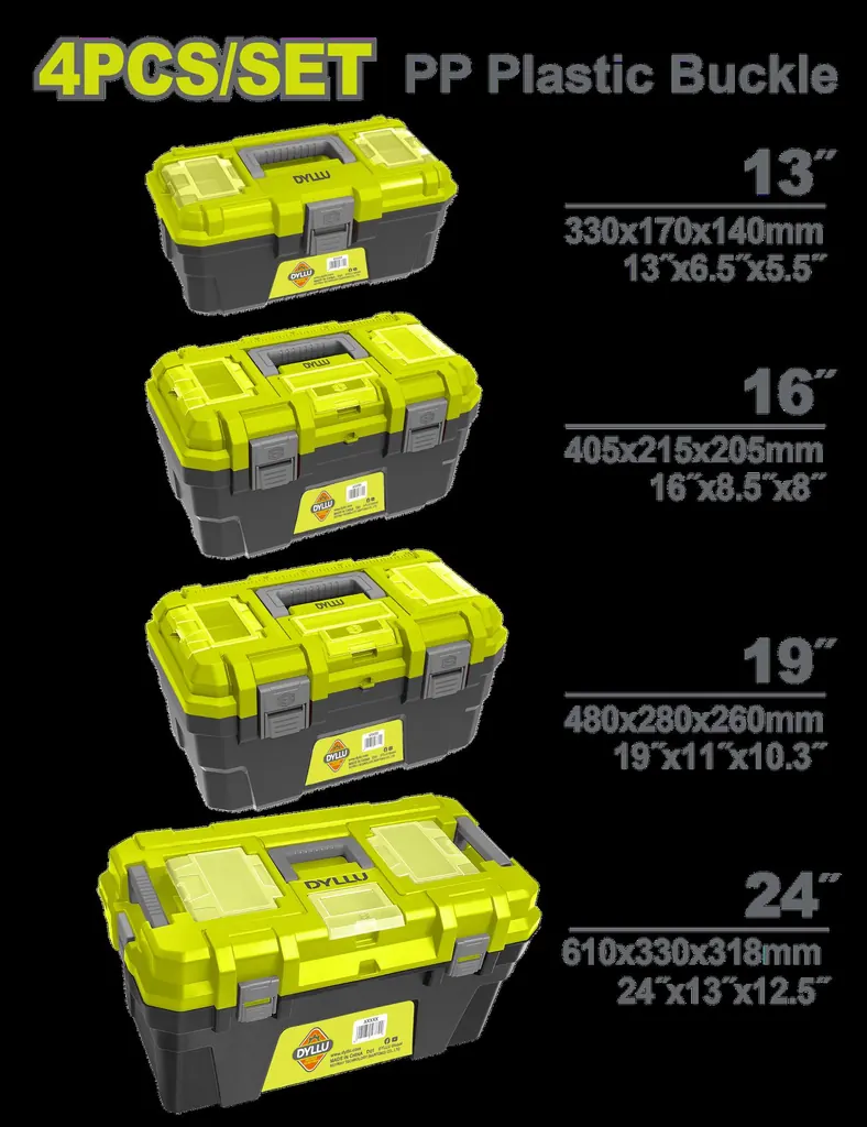 CAJA HERRAMIENTA JUEGO X 4 PZS (13,16,19,24") DYLLU (DTTB2104)