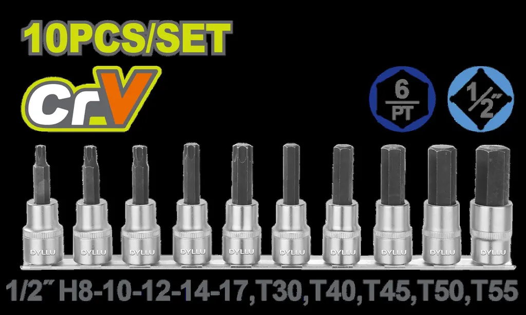 JUEGO DE COPA TORX 1/2" X 10 PZS DYLLU (DTST1412)