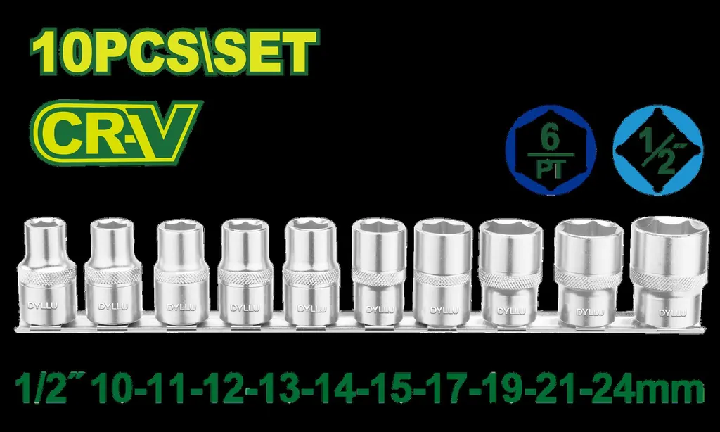 JUEGO DE COPAS 1/2" X 10 PZS DYLLU (DTST2410)