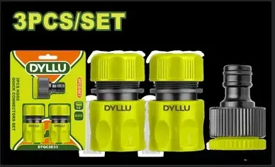 JUEGO DE CONECTORES RÁPIDOS PARA MANGUERA X 3 PZS DYLLU (DTQC2E33)