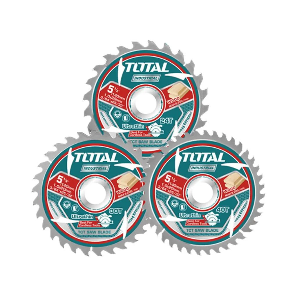 DISCO CORTE MADERA 5 1/2" JUEGO X 3 UNIDADES INDUSTRIAL SUPER TOTAL (TAC236140)