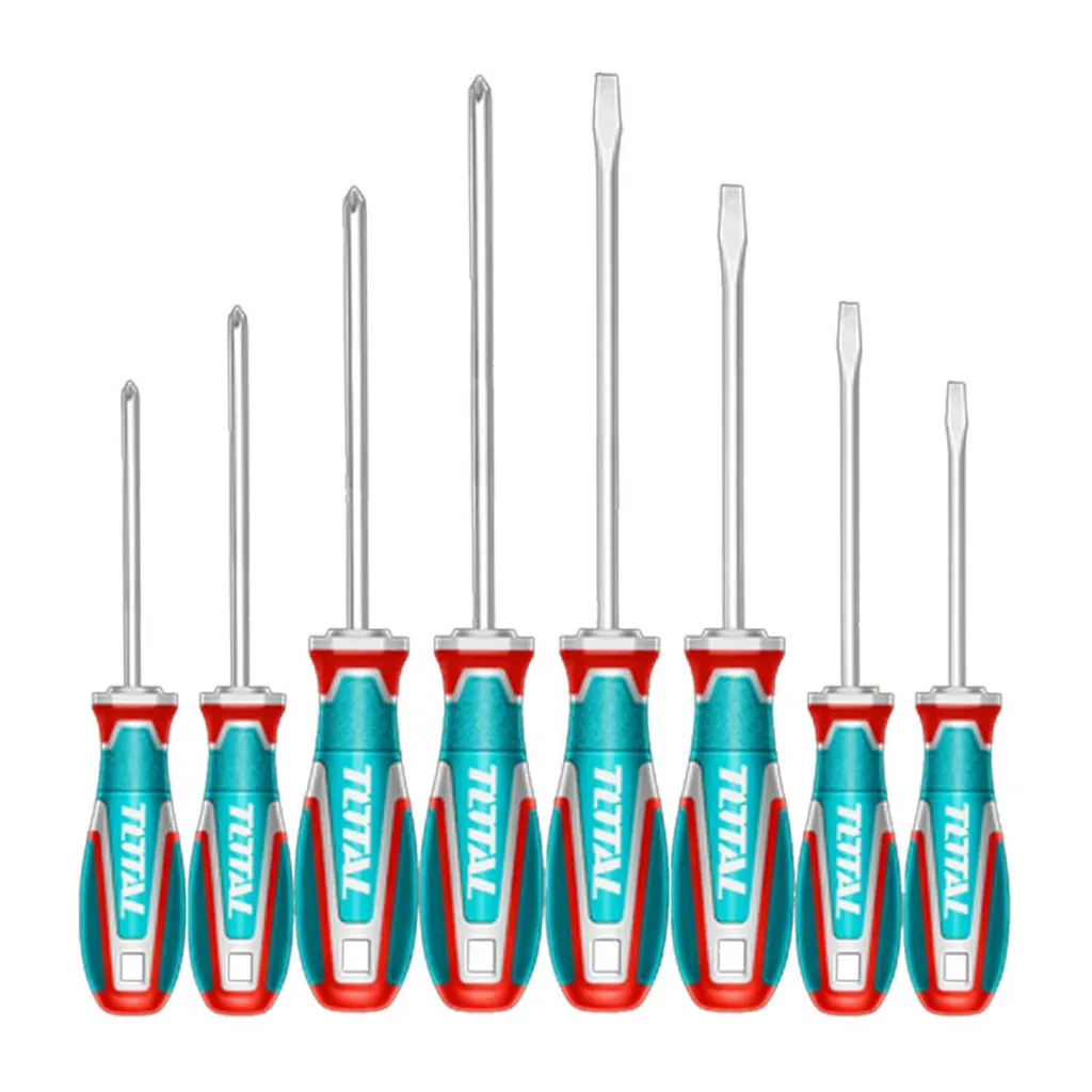 JUEGO DESTORNILLADORES X 8 PCS CROMO VANADIUM PUNTA IMANTADA INDUSTRIAL SUPER TOTAL (TKSDS0846)