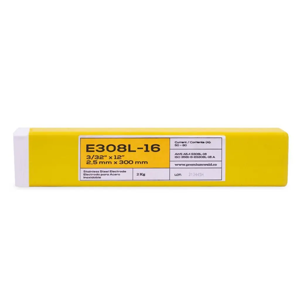 SOLDADURA DE ELECTRODO ACERO INOXIDABLE 308L - 3/32 ROJA PREMIUM WELD (CAJA X 2 KLS)