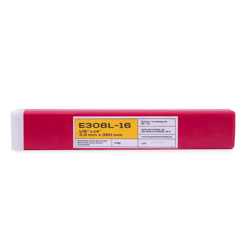 SOLDADURA DE ELECTRODO ACERO INOXIDABLE 308L - 1/8 ROJA PREMIUM WELD (CAJA X 2 KLS)