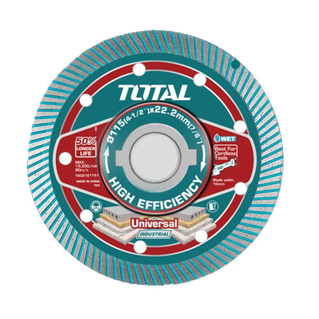 DISCO DIAMANTADO CONTINUO 4 1/2" CORTE BALDOSA,MARMOL, CERAMICA INDUSTRIAL SUPER TOTAL (TAC2151151)