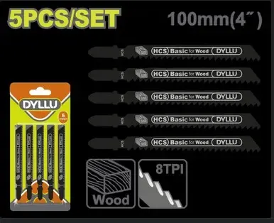 SET DE SEGUETA SIERRA CALADORA SABLE 4" X5PCS PARA MADERA DYLLU (DTJB111C)