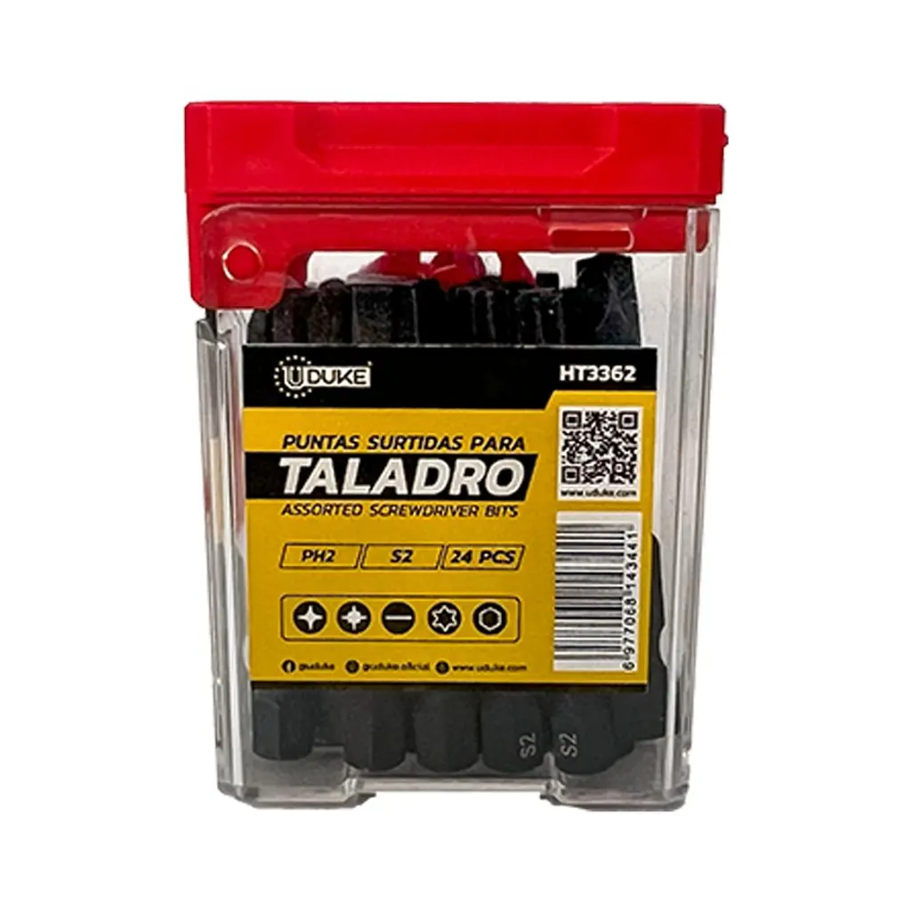 PUNTAS TALADRO SURTIDAS JUEGO X 24 PZS UDUKE (HT3362)
