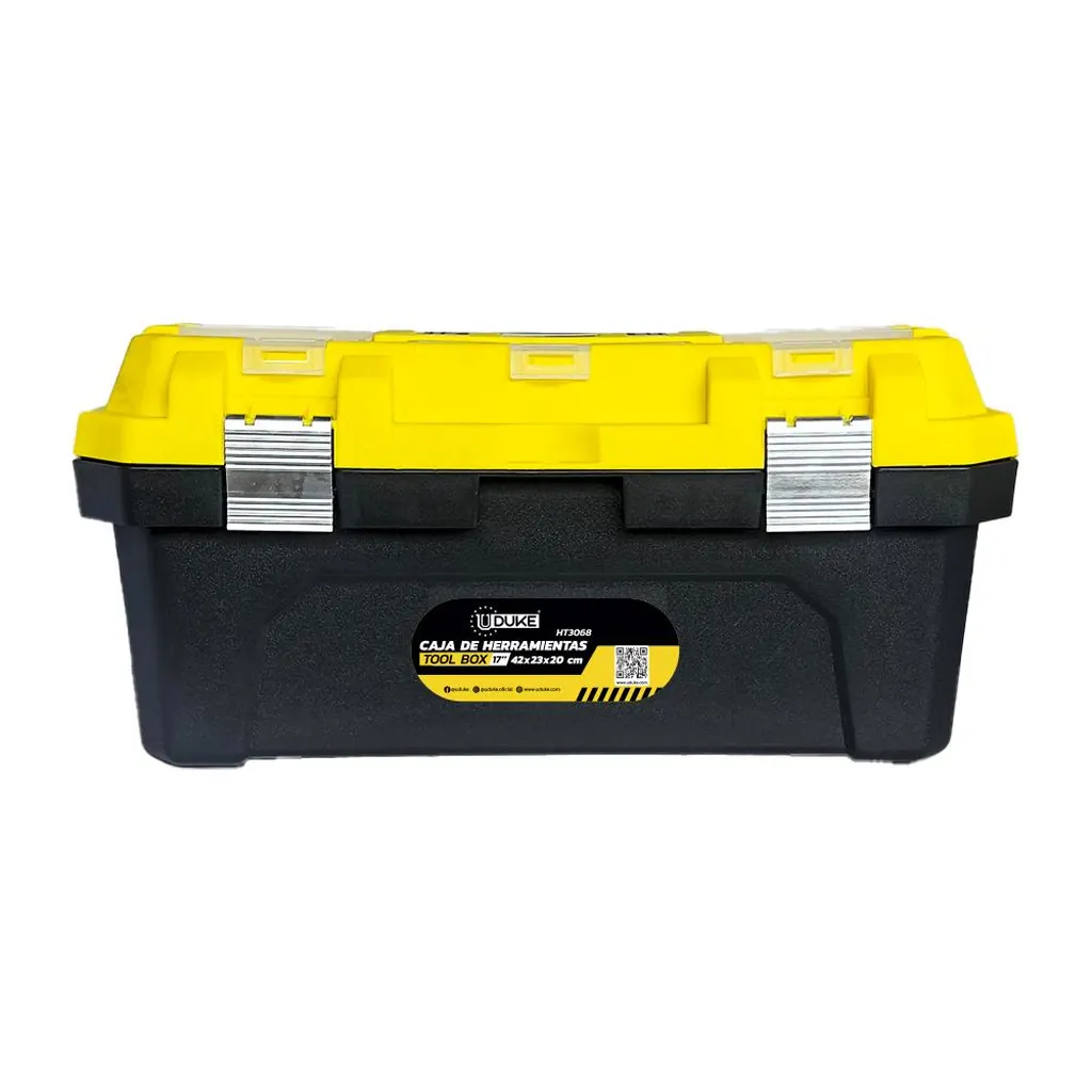 CAJA HERRAMIENTA 17" PLASTICA CIERRE METALICO (42X23X20 CM) UDUKE (HT3068)