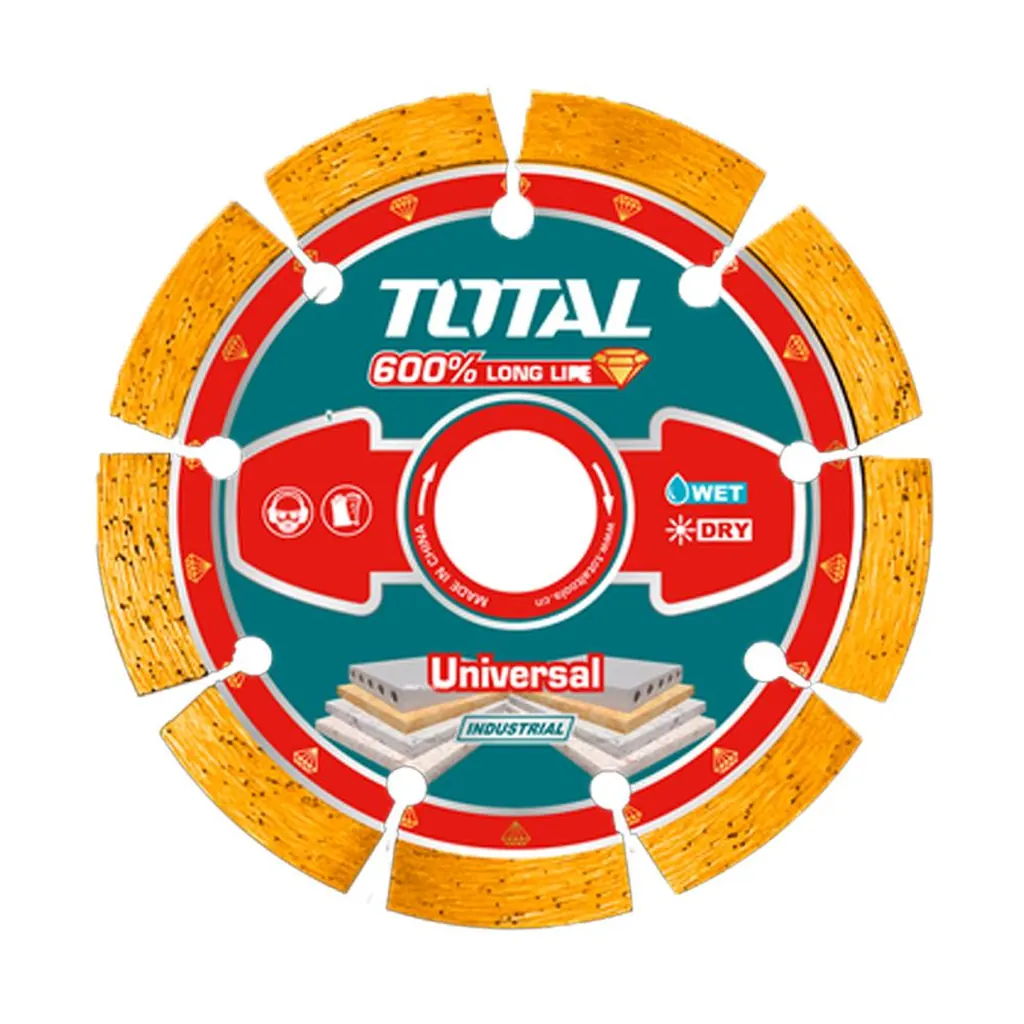 DISCO DIAMANTADO SEGMENTADO 4 1/2" UNIVERSAL CORTE EN SECO Y HUMEDO INDUSTRIAL SUPER TOTAL (TAC2171151)