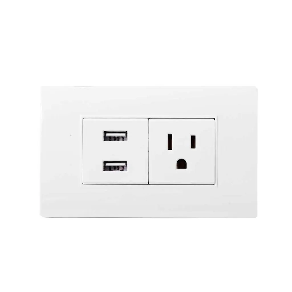 LINEA BK PLUS BLANCA INCRUSTAR TOMA SENCILLO + 2 USB (118K-36) (HT20686)