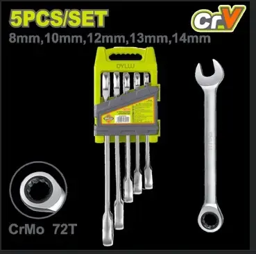 LLAVE MIXTA 8 - 14 MM CON RACHE JUEGO X 5 PZS DYLLU (DTSP4205)