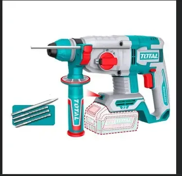 TALADRO ROTOMARTILLO SDS PLUS 7/8" 20V 4.5 JULES INCLUYE ACCESORIOS BATERIA Y CARGADOR NO INCLUIDO INDUSTRIAL SUPER TOTAL (TRHLI21228)