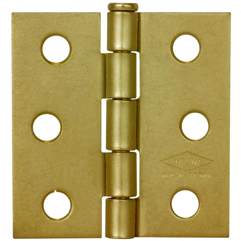 BISAGRA NUDO CABEZA PLANA DORADA INDUMA 3X3 C-16 X12 PARES (PUERTA) (T1106-0061)