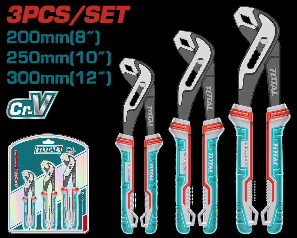 JUEGO DE ALICATE EXPANSIVO X 3 PIEZAS (8",10",12") INDUSTRIAL SUPER TOTAL (THT2PK231)