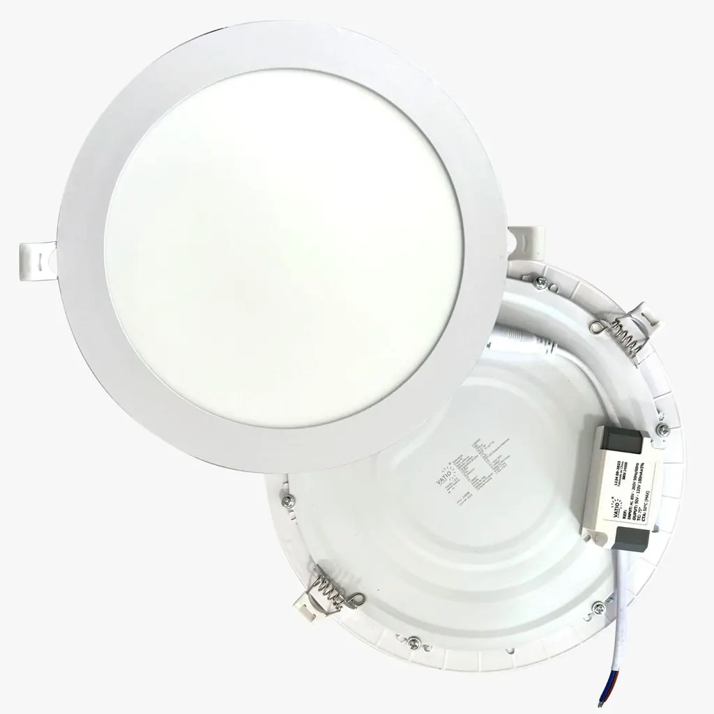PANEL LED 12W REDONDO INCRUSTAR LUZ DIA TITANIUM 100-240VAC (6400K) (TTA05)