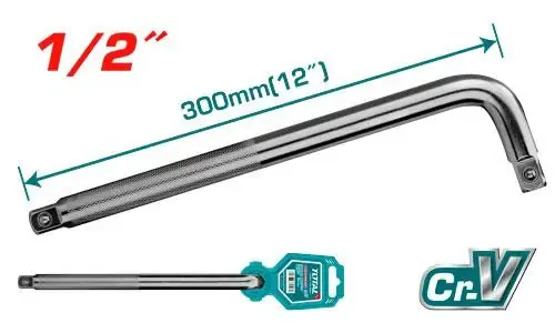 EXTENSION RACHE EN L 1/2" 300MM INDUSTRIAL TOTAL (THLHD12121)