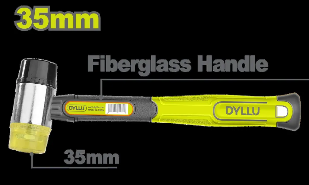 PORRA 35 MM GOMA Y PLASTICO MANGO FIBRA DE VIDRIO Y GOMA DYLLU (DTHM7305)