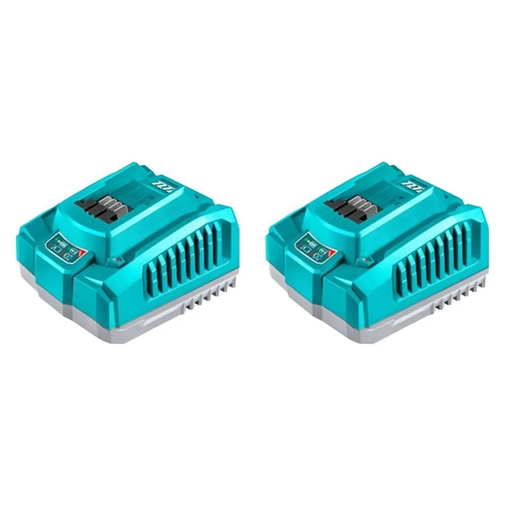 CARGADOR INTELIGENTE PARA BATERIAS 20V 4.0AH JUEGO X 2 PIEZAS INDUSTRIAL TOTAL (UTOSLI250388)