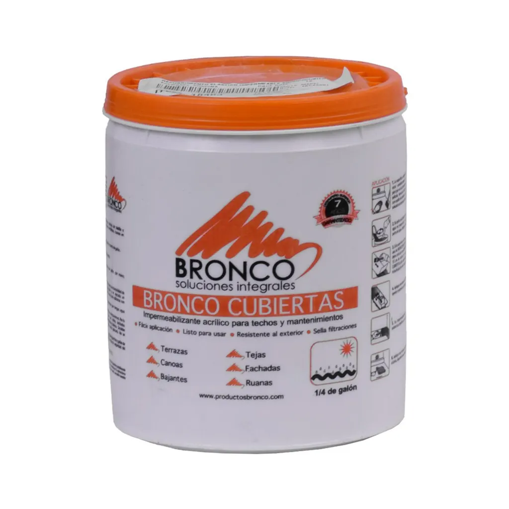 IMPERMEABILIZANTE ACRILICO 7 AÑOS BRONCOCUBIERTA CUARTO GRIS (4BC4300101)