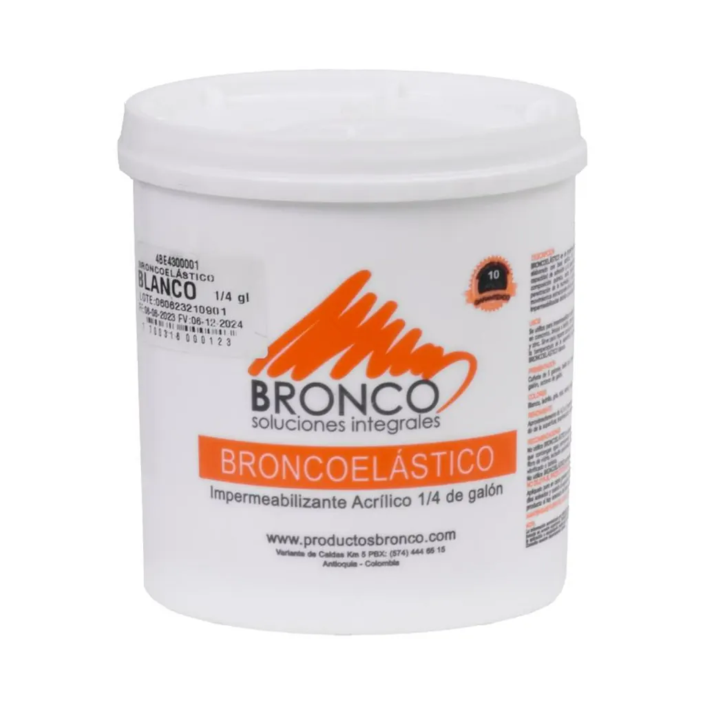 IMPERMEABILIZANTE ACRILICO 10 AÑOS BRONCOELASTICO CUARTO BLANCO (4BE4300001)