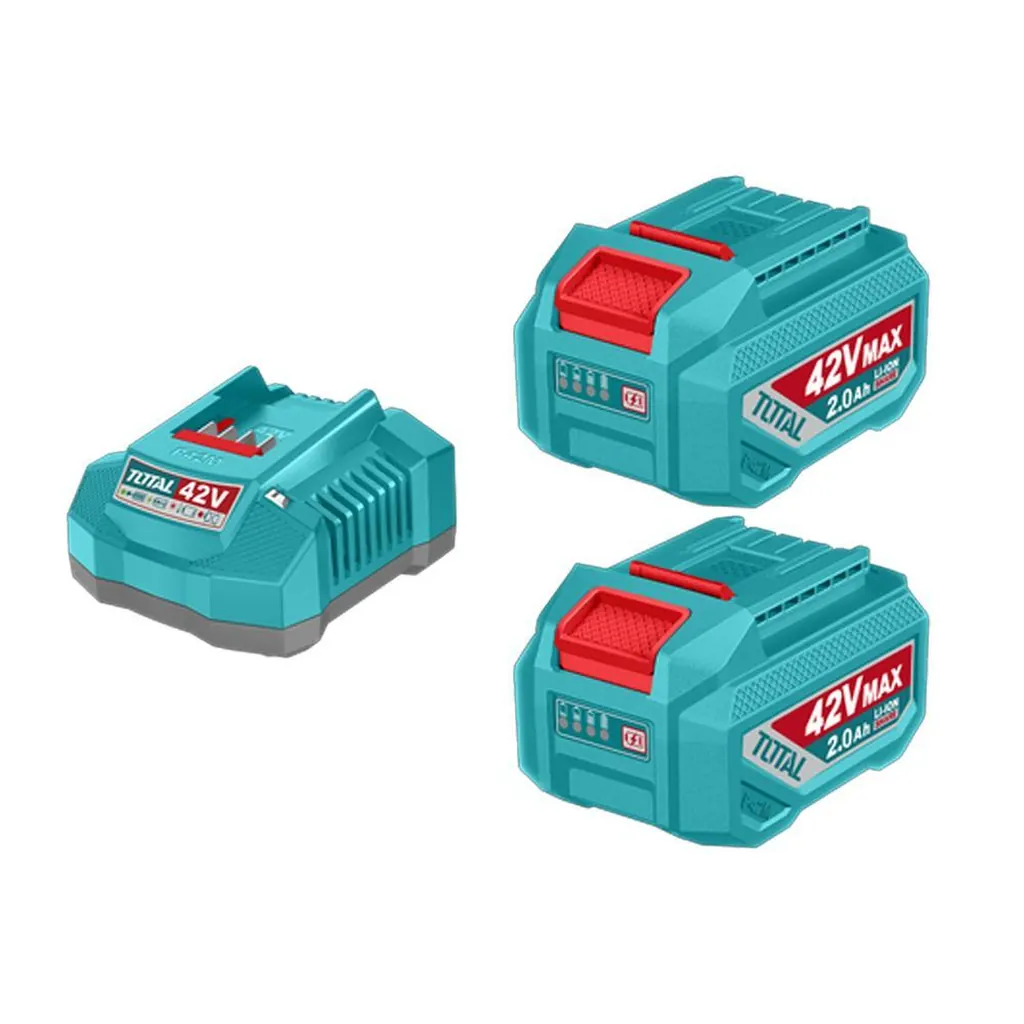 KIT DE 2 BATERIAS 2.0AH + CARGADOR DE 42V INDUSTRIAL TOTAL (UTFBCPM20221)