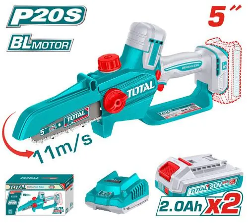 SIERRA MINI INALAMBRICA 5" 20V INDUSTRIAL INCLUYE 2 BATERIA 2.0AH Y CARGADOR TOTAL (UTGSLI20562)