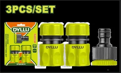JUEGO DE CONECTORES RÁPIDOS PARA MANGUERA X 3 PZS DYLLU (DTQC2E33)